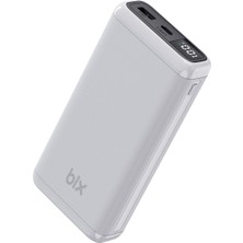 Meks Bix BXPB204 20000MAH Usb-A 22.5W ve Type-C Pd 20W Çift Çıkışlı LED Ekranlı Powerbank Beyaz