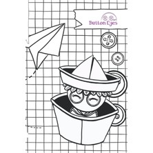 Meks Independently Published Notebook Button Eyes Papel: Cuadriculado, Con Márgenes (Spanish Edition)