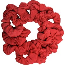 Meks Motique Accessories 12'li Paket Sert Saç Tokası Scrunchies (Kırmızı)