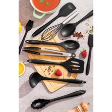 Meks Perotti 15678 Kitchenmate Lucy Black 10'lu Silikon Spatula Seti