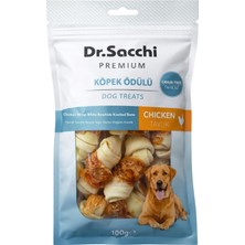 Meks Dr.sacchi Premium Tavuk Sargılı Beyaz Sığır Derisi Düğüm Kemik Tahılsız Köpek Ödülü 2” 12-13 gr 8'l