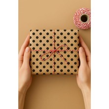 Meks 5 Adet Ambalaj ve Paket Kağıdı, Puantiye Desenli, Kraft-Siyah, (70X100CM) | Hediye Paketi ve Ambala