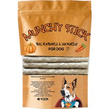 Meks Doğal Balkabaklı Havuçlu Köpek Ödül Maması, Köpek Çiğneme Çubuğu 40 Adet Maxi Paket