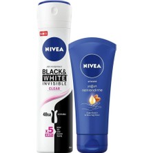 Meks Nivea B&w Clear Kadın Sprey Deodorant 150 ml + Nivea Nemlendirici El Bakım Kremi 75 ml