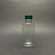 Meks 30 cc Pet Şişe Silindir Kısa - Yeşil Metal Kapaklı- 30ML Pet Şişe- x 10 Adet