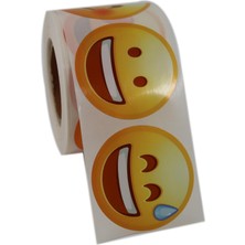 Meks Hazır Etiketler , Hazır Al Hızlı Al Emoji Etiketi 9 Farklı Emoji Surat 50MM Çap Ruloda 500 Adet Ken