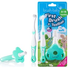Meks Baby Sonic Brush-Baby Ilk Diş Fırçası ve Diş Kaşıyıcı Set, Bebeğinizin Ilk Ağız Bakım Seti