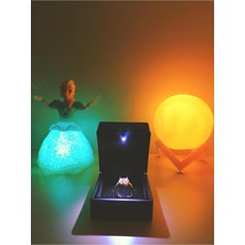 Meks Işıklı Yüzük Kutusu Kalpli Yüzük, Rcb LED Frozen Elsa, 3D LED Küre Gece Lambası Halay Çeken