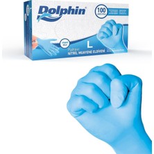 Meks Kullan At Market Dolphin Mavi Nitril Eldiven Pudrasız (L) 100'LÜ Paket