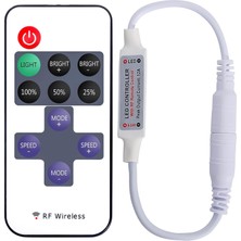 Meks 12 Amper Kumandalı Şerit LED Dimmer Kontrol Cihazı Kumanda - Parlaklık Seviyesi Ayarı Yapılabilir,