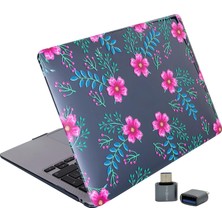 Meks Huawei Matebook D15 Uyumlu Kristal Parlak Tpu Kılıf | Lazer Baskılı Çiçek Desenli Ince Sert Kapak L