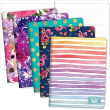 Meks Elan Publishing Company Assorted Pattern Field Memo Notebooks, 8X10 In Lined Office Notepads For Nu