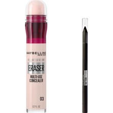 Meks Maybelline New York Instant Anti Age Eraser Kapatıcı 03 Fair & Mini Tattoo Liner Gel Pencil Makyaj