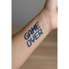Meks Game Over Minimal Yarı Kalıcı Geçici Dövme 1 Ay Kalıcı Yapıştırma Dövme 5x5 cm
