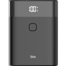 Meks Bix PB20W 10000MAH Type-C ve USB Çift Çıkışlı Dijital Ekranlı Mini Powerbank Siyah Iphone Huawei Uy