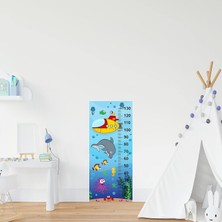 Meks Çocuk Odası Bebek Odası Boy Ölçer Boy Cetveli Sticker Su Altı