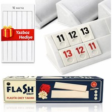 Meks Flash Büyük Boy Okey Takımı Melamin Taşlı Plastik Okey Seti Çizilmeye Dayanıklı Antibakteriyel Taşl