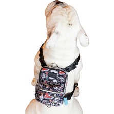 Meks Design, Köpek Sırt Çantası – Su Geçirmez, Göğüs Tasması Fonksiyonlu, Ayarlanabilir, Skull Çantalı G
