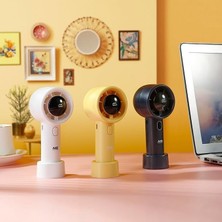 Meks Mini Turbo El Fanı Masaüstü Dijital Ekranlı Taşınabilir Ofis Açık Havada Sessiz Çalışma Güçlü Hava