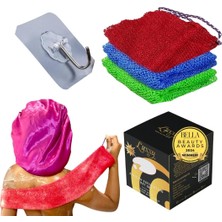 Meks Luxxy 3 Paket Set 2 Yumuşak Afrika Peelingi Ağı ve 1 Sert Afrika Ağ Süngeri, Sırt, Boyun Veya Ayakl