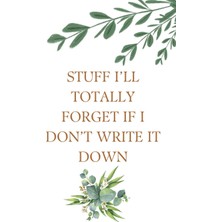 Meks Independently Published Stuff I'll Totally Forget If I Don't Write It Down: 100 Page To Do List Jou