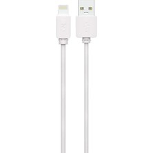 Meks Senon Zore Z-38 USB Şarj Kablosu Iphone ile Uyumlu Beyaz Silikon 1 Metre Hızlı Şarj 3A Destekli Şar