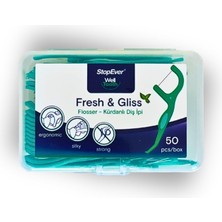 Meks Stopever Fresh & Gliss Kürdanlı Diş Ipi (50 Adet) | Nane Aromalı | Diş Arası Temizliği, Ağız Hijyen