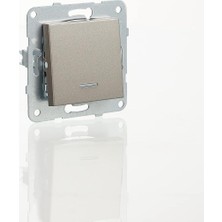 Meks Viko Novella Antrasit Işik Light Mekanizma+Düğme Kapak Çabuk Bağlanti Çarpma Karşıtı Çocuk Korumalı