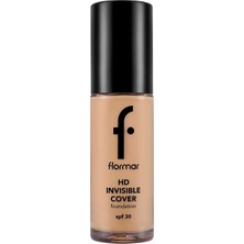 Meks Flormar Invisible Cover Hd Hafif Yapılı & Yarı Parlak Bitişli SPF30 Fondöten