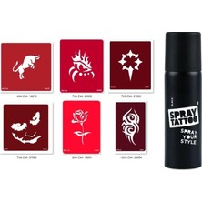 Meks Tribal Göz Spray Tattoo Geçici Sprey Dövme Seti