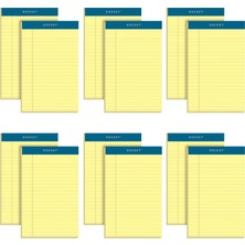 Meks Tops 5 x 8 Sağ Blok, 12 Adet, Docket Markası, Dar, Çizgili, Sarı Kağıt, Yazı Bloku Başına 50 Yaprak