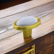 Meks Çoruh Porselen Mat Altın Gold Kulpu Düğme Çekmece Mutfak Mobilya Dolabı Dolap Kulbu Metal Kulplar