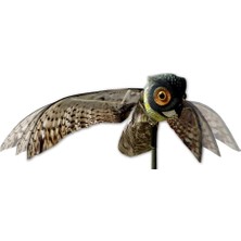 Meks Bird-X Prowler Fake Owl Hareketli Kanat Gerçekçi Kuş Scar, Hawk, Pigeon ve Squirrel Repellent, Veba