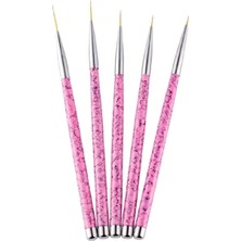 Meks Fontenay Tırnak Süsleme Fırçası, Nail Art Fırça, Tırnak Desen Fırçası Seti NO:2186 Pembe