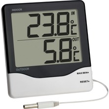 Meks Tfa TFA30.1011 Dijital Iç Dış Min-Max Problu Termometre, Siyah