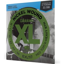 Meks Daddario EXL117 Elektro Gi̇tar Tel Seti̇, Xl, 11-56, Optimized For D