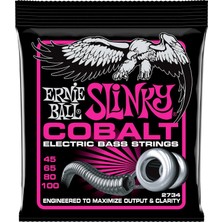 Meks Ernie Ball P02734 Süper Slinky Kobalt Elektrik Bas Telleri, Ölçü 45-100