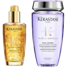 Meks Kerastase Blond Absolu Bain Lumiere Şampuan 250ML + Elixir Ultime L'huile Originale Saç Bakım Yağı