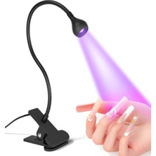 Meks Gaman Masa Sabitlemeli Uv LED Kurutucu Lamba Jel Tips Kurutucu Oje Kurutucu 3W Siyah