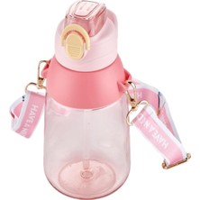 Meks Vagonlife Taşıma Askılı Pipetli 800 ml Çocuk Su Matarası Sticker Hediyeli Pembe