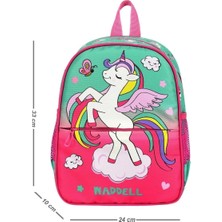 Meks Pembe Unicorn Desenli Anaokulu Kreş Sırt Çantası, 24X33X10 Cm, Çok Renkli