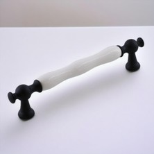 Meks Aruh Porselen Siyah Kulp 128 mm Mobilya Çekmece Mutfak Dolabı Dolap Kapak Kulpları Kulb Kulpu