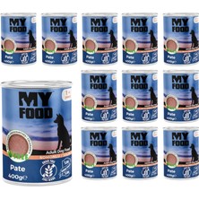 Meks Myfood Yetişkin Köpek Somonlu Pate 400 gr x 12 Adet