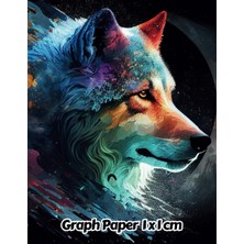 Meks Abstract Wolf Graph Paper 1x1 Cm: 1cm Squared Grid Paper | Gift For People Who Love Forest Animals,