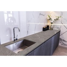 Meks Stickerart Tezgah Üstü Fayans Kaplama Folyosu Mutfak Tezgahı Kaplama Slab Marble 70 cm x 5 Metre