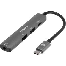 Meks S-Link SWV-USBC024 4 In 1 Gri Metal Typec To 2*usb2.0 Usb-C, 3.5mm Aux Port Type C Adaptör