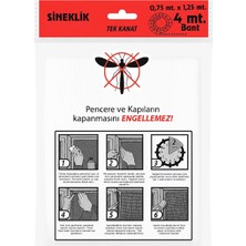 Meks Tek Kanat Pratik Sineklik, 0.75 M x 1.25 M Tül, Kapı & Pencere Uyumlu, 4 M Yapıştırma Bantlı