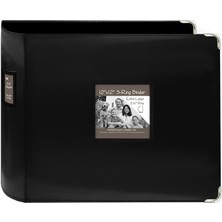 Meks Pioneer T12JF-BK 30 cm x 30,5 cm Dikişli Suni Deri 3 Halkalı Cilt, Siyah