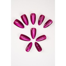 Meks Pop Beauty Takma Tırnak Seti & Zararsız Yapıştırıcı Koyu Pembe