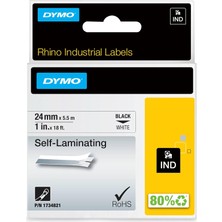 Meks Dymo Rhinopro, Lamine Vinil (24 mm x 5.5 Mt), Beyaz/siyah - 1734821